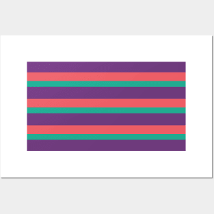 Pink, Purple and Teal Stripes 023#001 Posters and Art